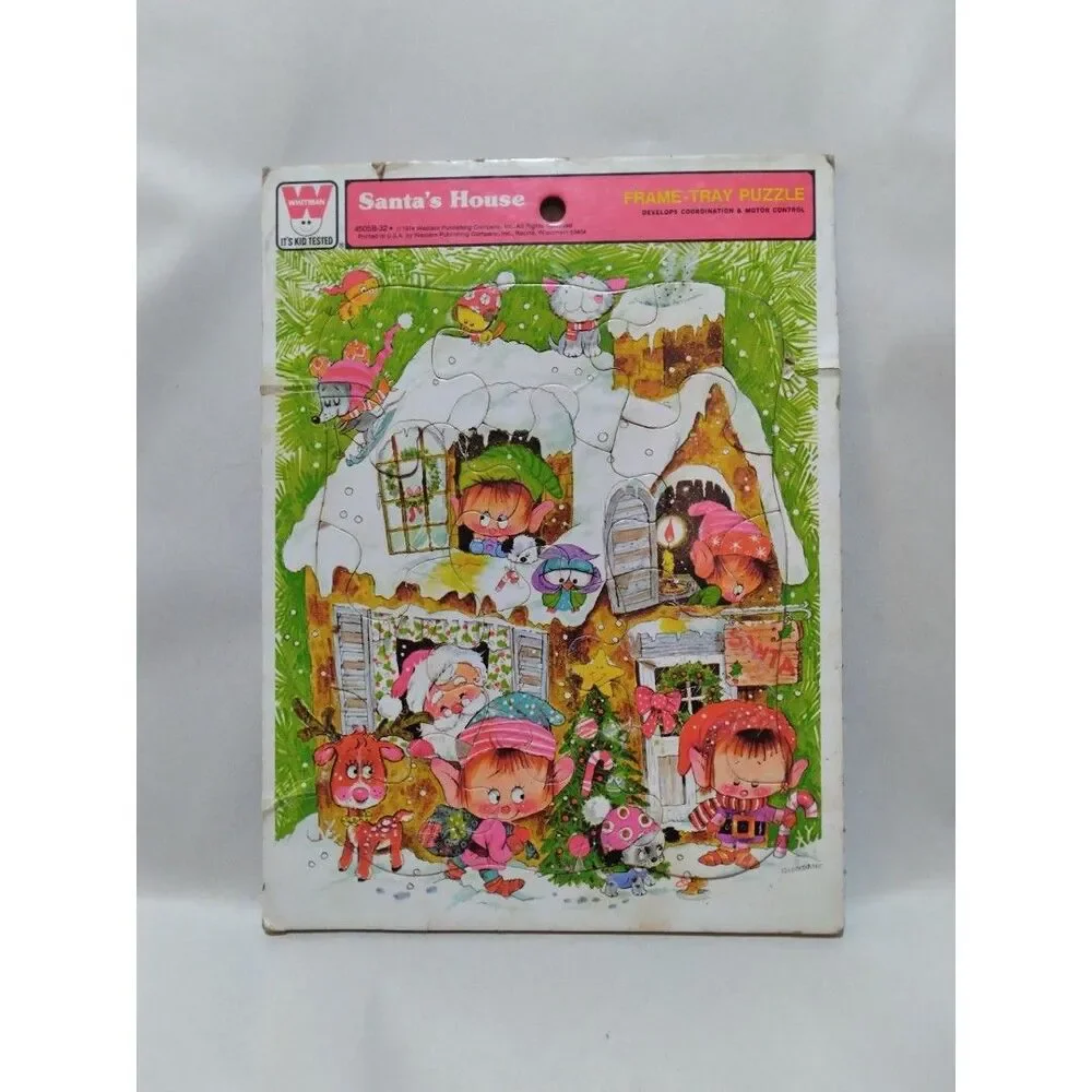 Whitman Santa's House 1974 Frame Tray Puzzle 4505 11